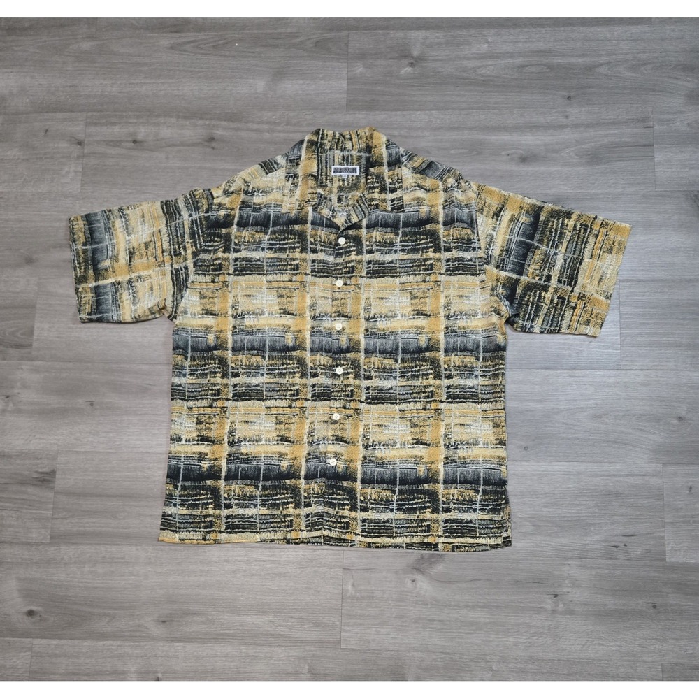 Mench Collections Italy Multi-Color Graphic Design Short Slee  Mens Shirt 3XL